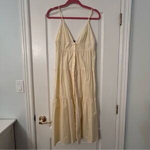 Forever 21 Butter Yellow Button-Down Midi Dress